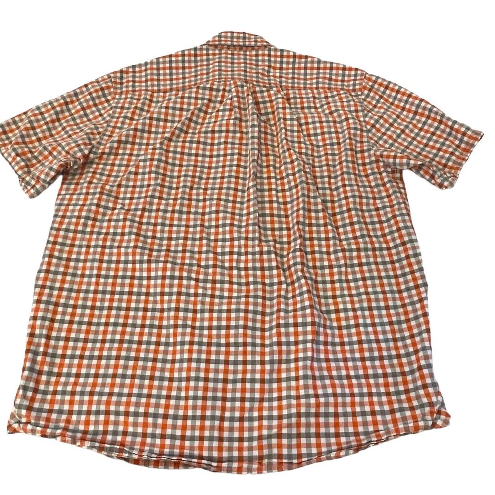 Eddie Bauer Check Shirt Men’s M Short Sleeve Button Down Gray Orange - Picture 14 of 16